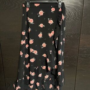 Floral Black Skirt